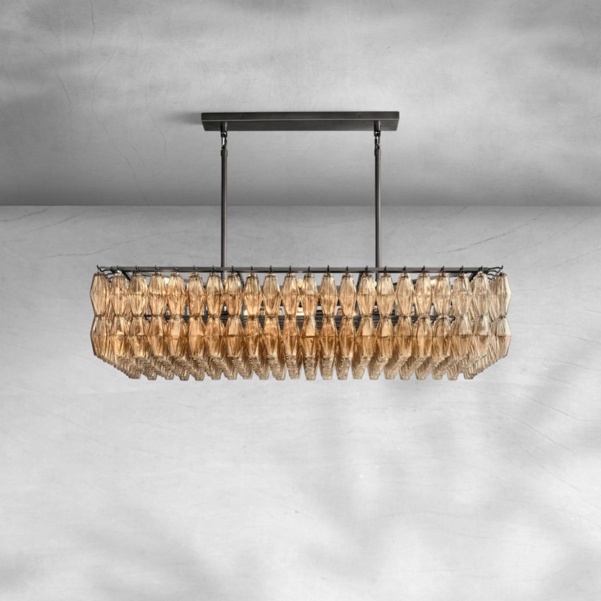 Cyra Glass Rectangular Chandelier
