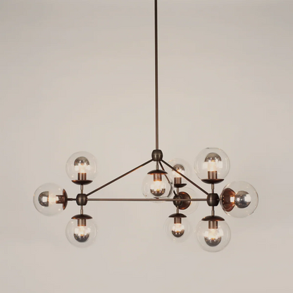 Modo 3-Sided 10-Globe Glass Chandelier 37"