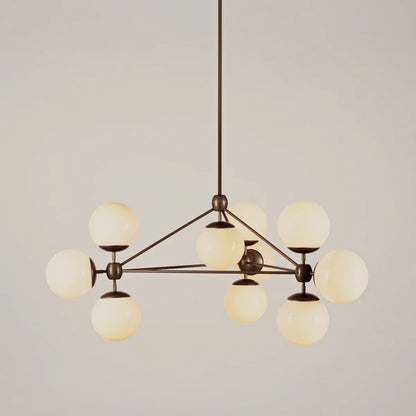 Modo 3-Sided 10-Globe Glass Chandelier 37"
