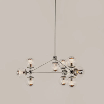Modo 3-Sided 10-Globe Glass Chandelier 37"