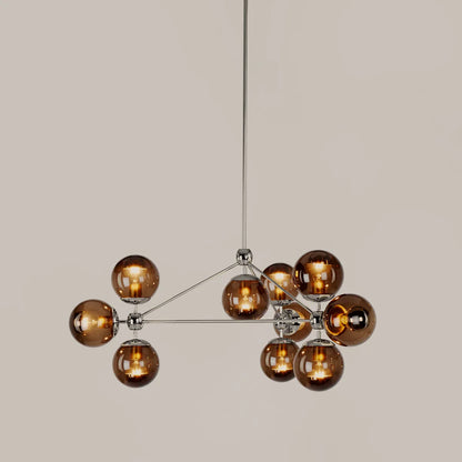 Modo 3-Sided 10-Globe Glass Chandelier 37"