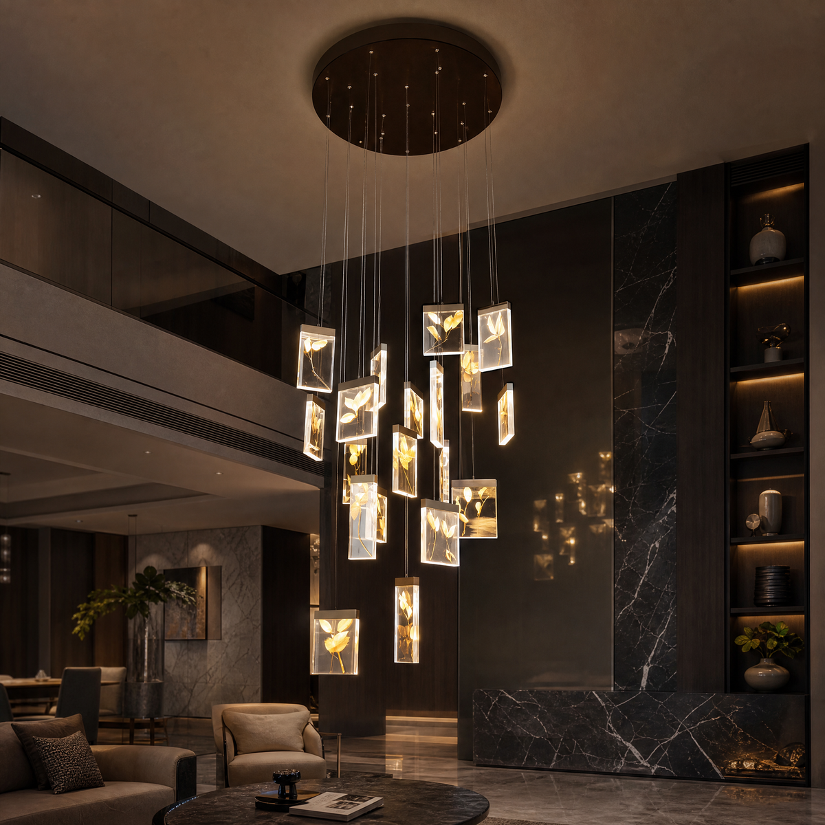 Purple Mountain Modern Sculptural Pendant Light - scene