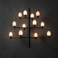 Large Black Chandelier in matte black