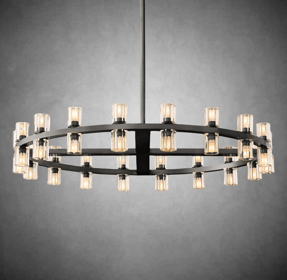 Reger Round Chandelier 36" 48" 60"-Chandelier-Merlin Lamps-36"-Bronze-merlinlamps