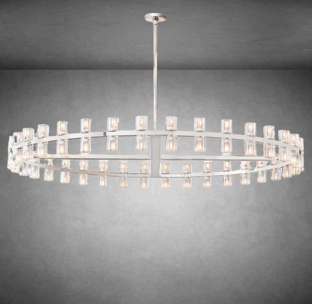 Reger Round Chandelier 36" 48" 60"-Chandelier-Merlin Lamps-60"-Nickel-merlinlamps