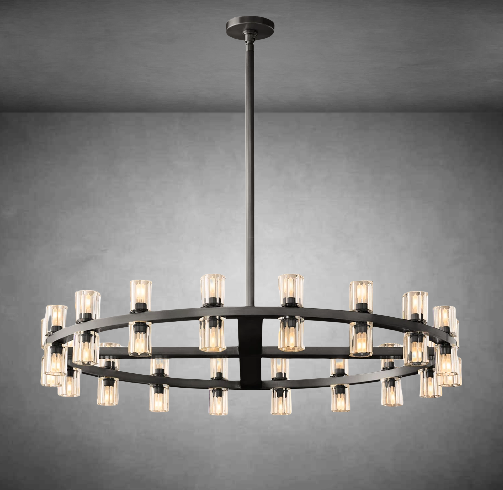 Reger Round Chandelier 36" 48" 60"-Chandelier-Merlin Lamps-36"-Brass-merlinlamps