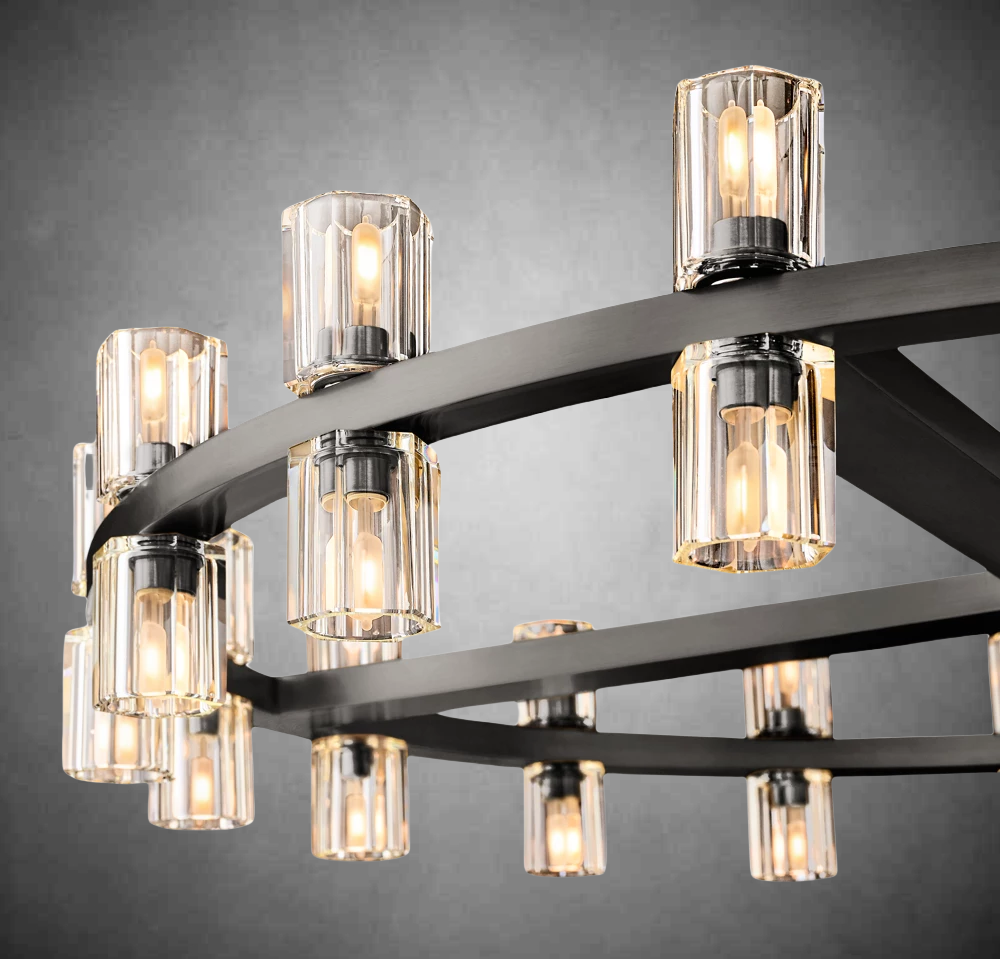 Reger Round Chandelier 36" 48" 60"-Chandelier-Merlin Lamps-36"-Brass-merlinlamps