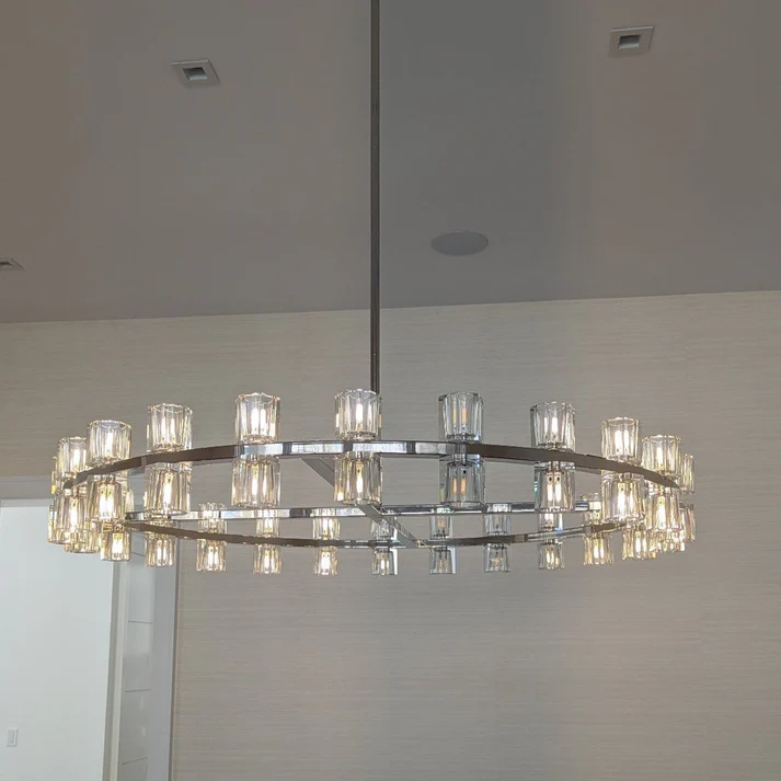Reger Round Chandelier 36" 48" 60"-Chandelier-Merlin Lamps-36"-Brass-merlinlamps