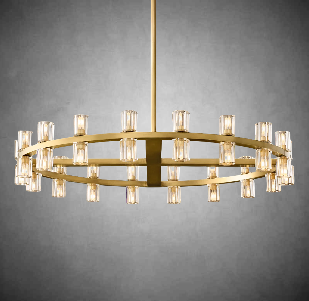 Reger Round Chandelier 36" 48" 60"-Chandelier-Merlin Lamps-36"-Brass-merlinlamps