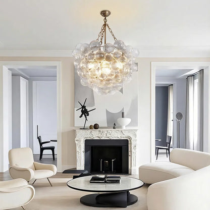 Bubble Ball Swirled Glass Chandelier