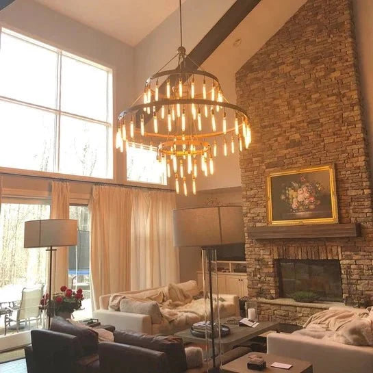 Retro-Inspired Metal Pendant Light Chandelier for Living Room/Bedroom/Staircase/Villa