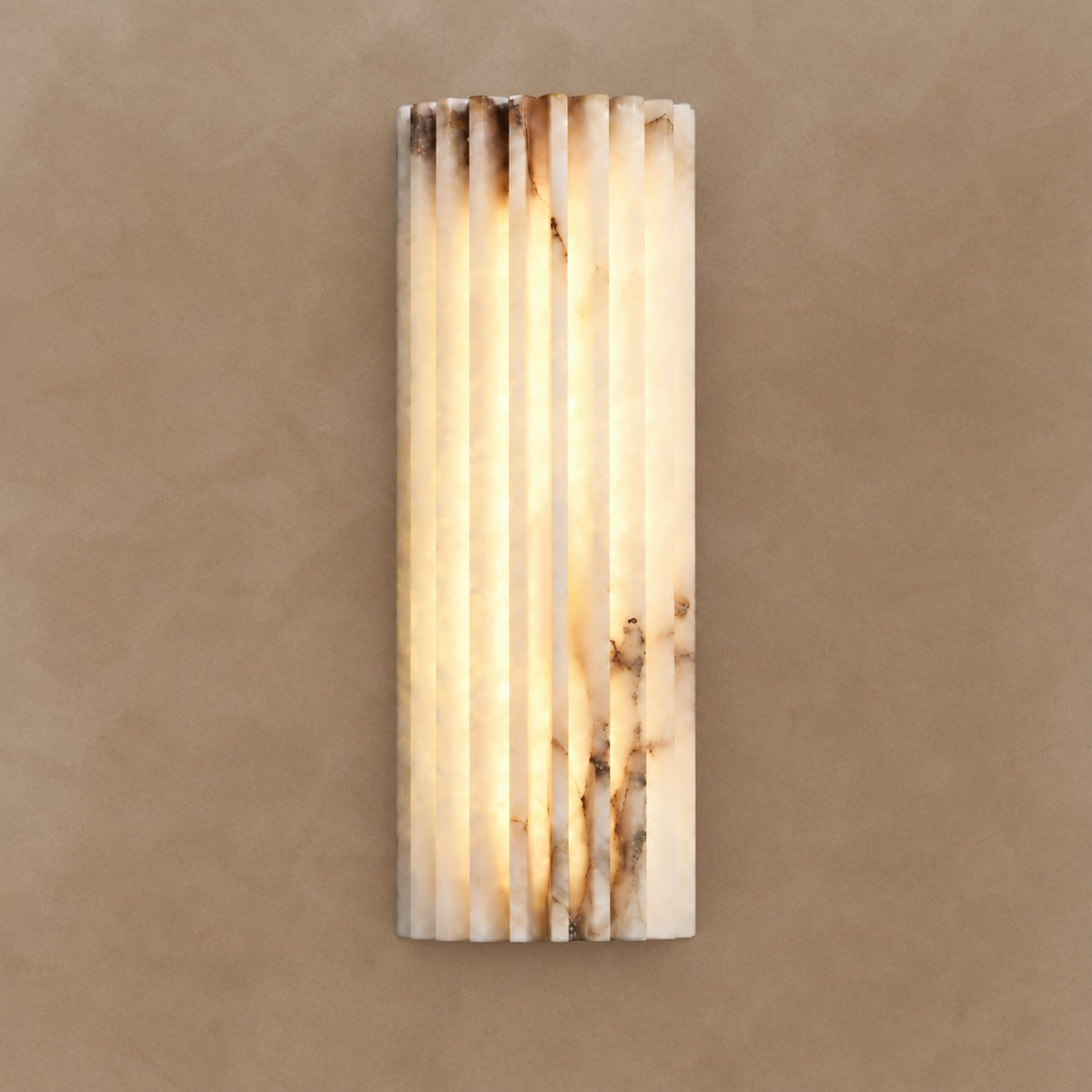 Ribelle Fluted Alabaster Minimalist Wall Sconce