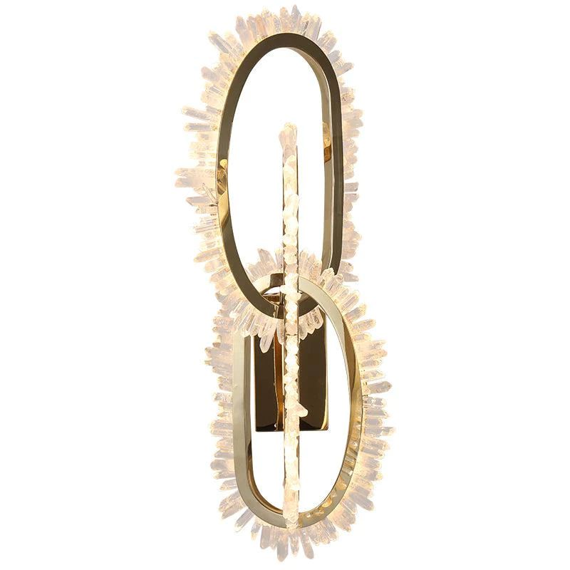 Rose Rock Crystal Wall Lamp Unique Modern Sconce Lighting