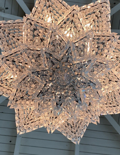 Fashion Star Shaped Chandelier Crystal Ceiling Light Fixture For Small Living Room/ Bedroom