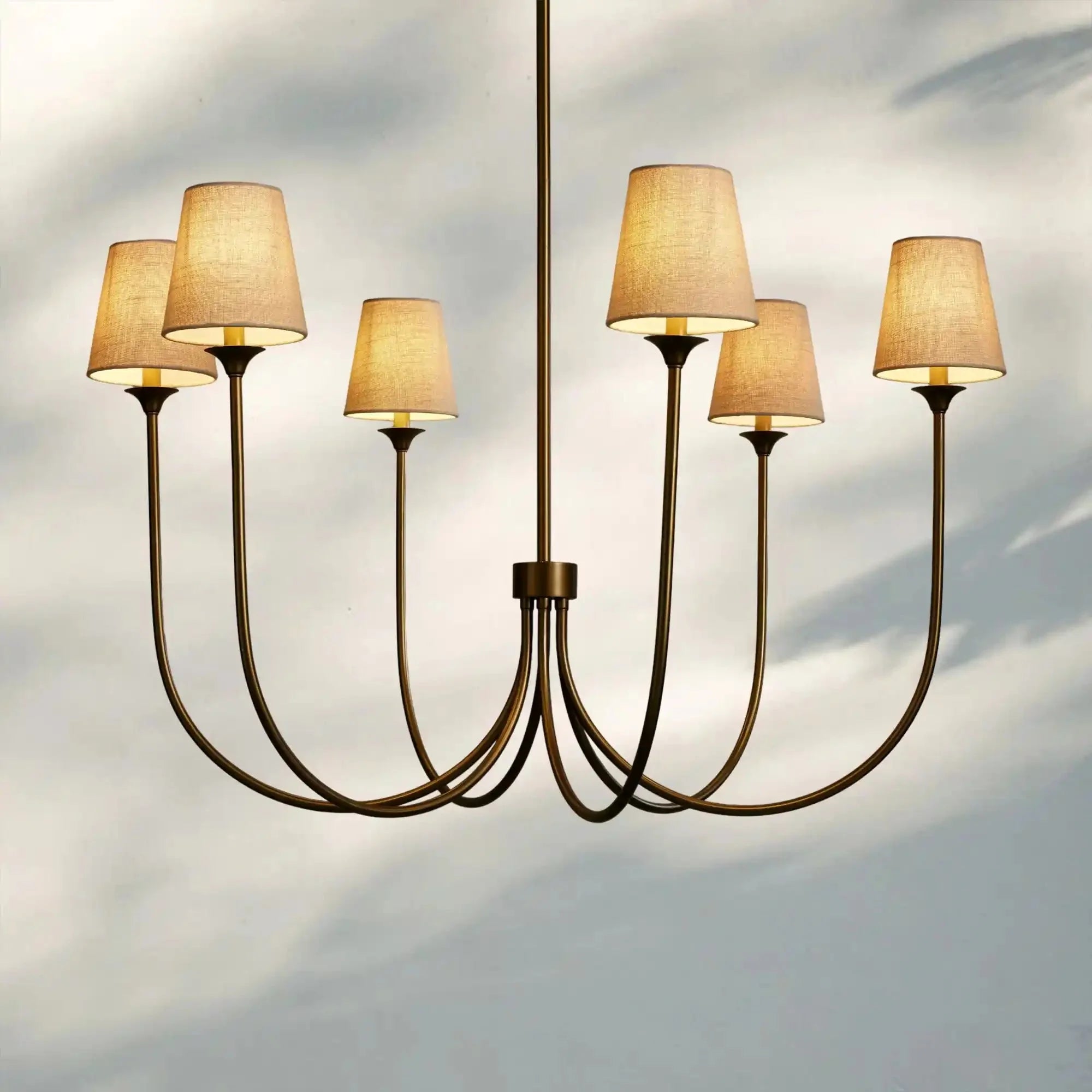 Saige Round Chandelier - Brass42"Blushlighting