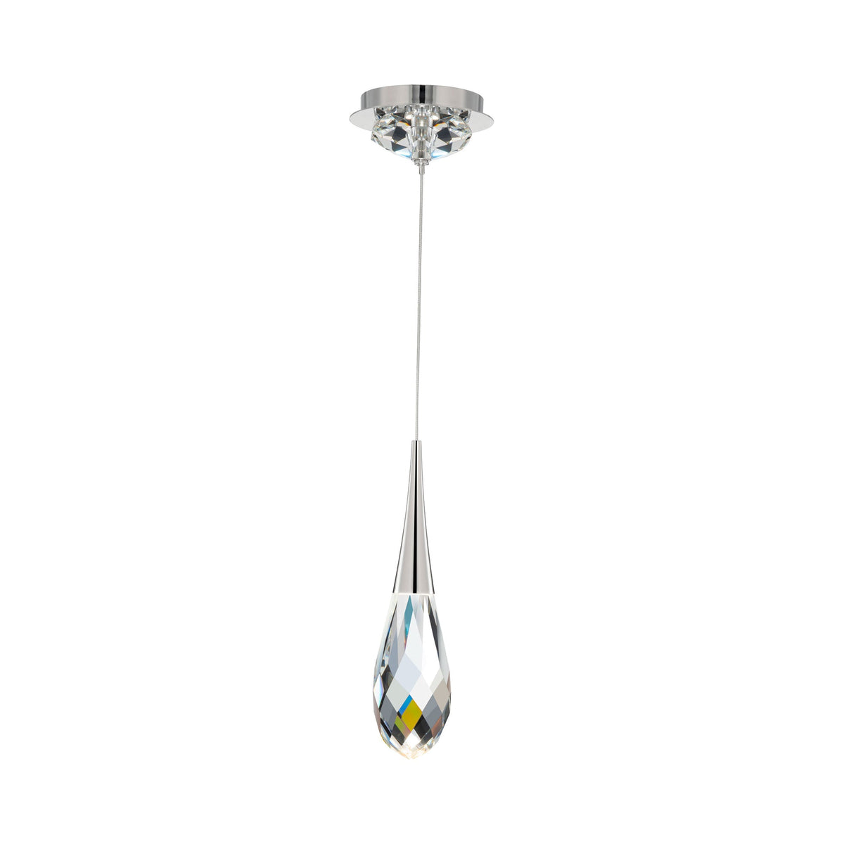 Hibiscus LED Mini Pendant Light in Polished Nickel.