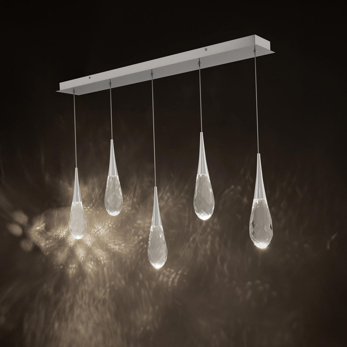 Hibiscus Linear LED Multi Pendant Light in Detail.