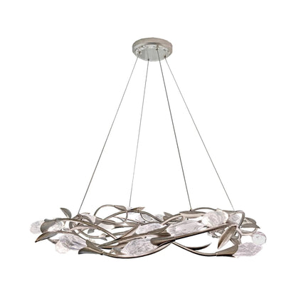 Modern Linear/Round Floral Branches Crystal Chandelier