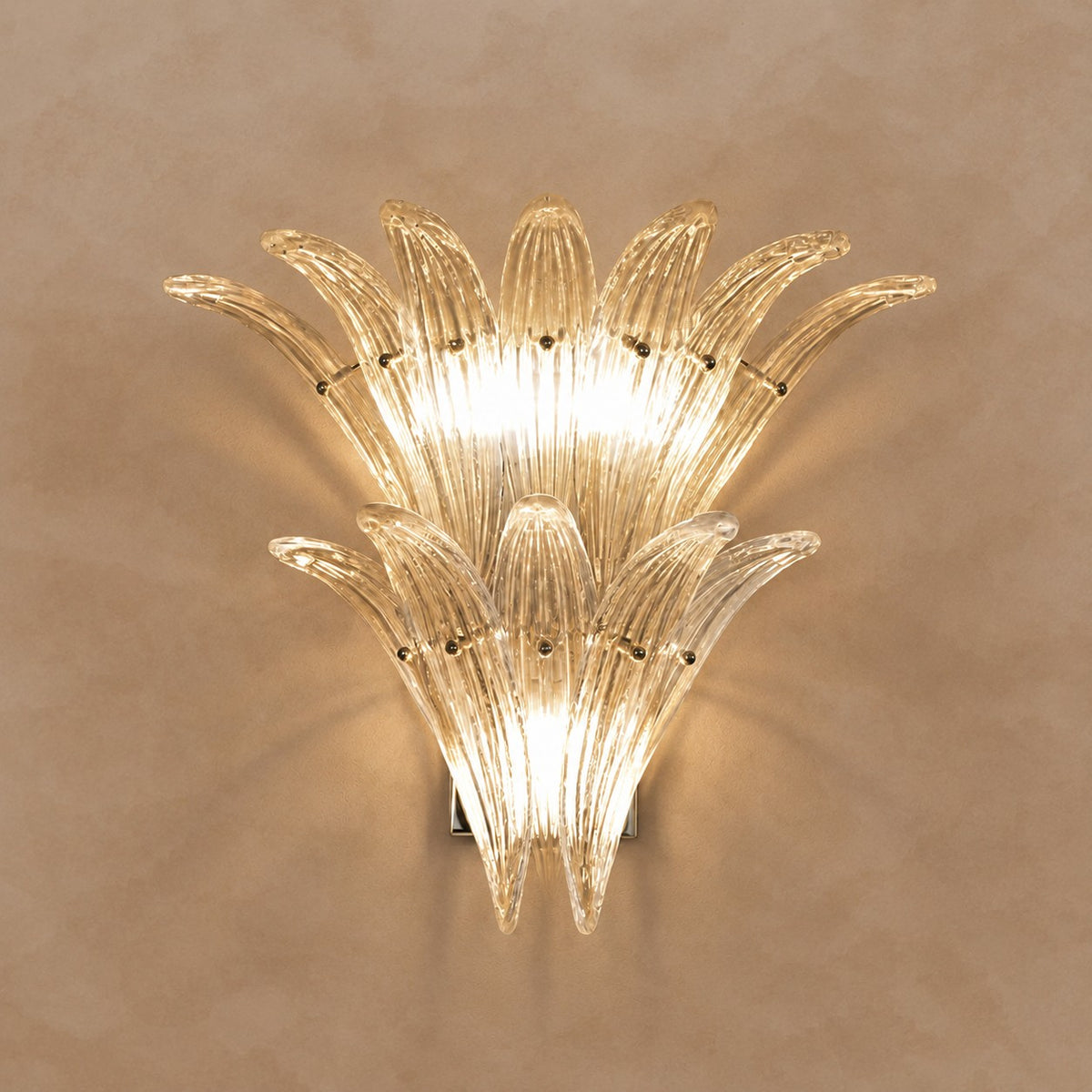 Seraphia Two-Tier Glass Leaf Wall Sconce 17.7"
