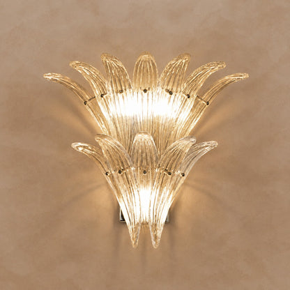 Seraphia Two-Tier Glass Leaf Wall Sconce 17.7"