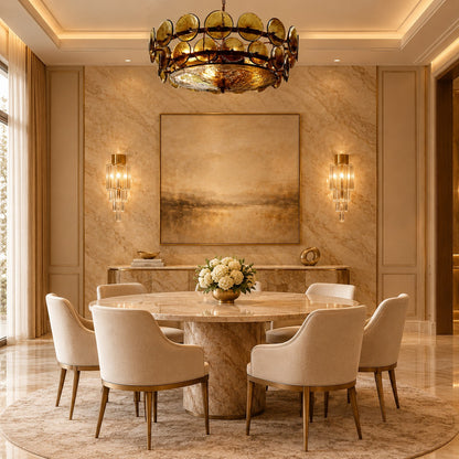 Solaris Disc Murano Chandelier 23.6" 31.5" 39.4"