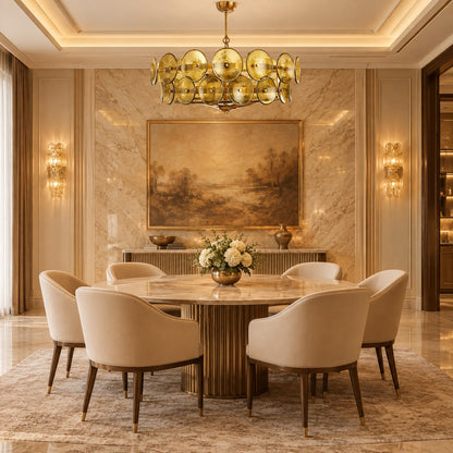Solaris Disc Murano Chandelier 23.6" 31.5" 39.4"