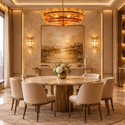 Solaris Disc Murano Chandelier 23.6" 31.5" 39.4"