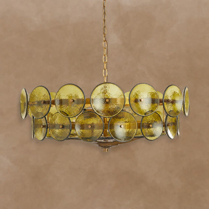 Solaris Disc Murano Chandelier 23.6" 31.5" 39.4"