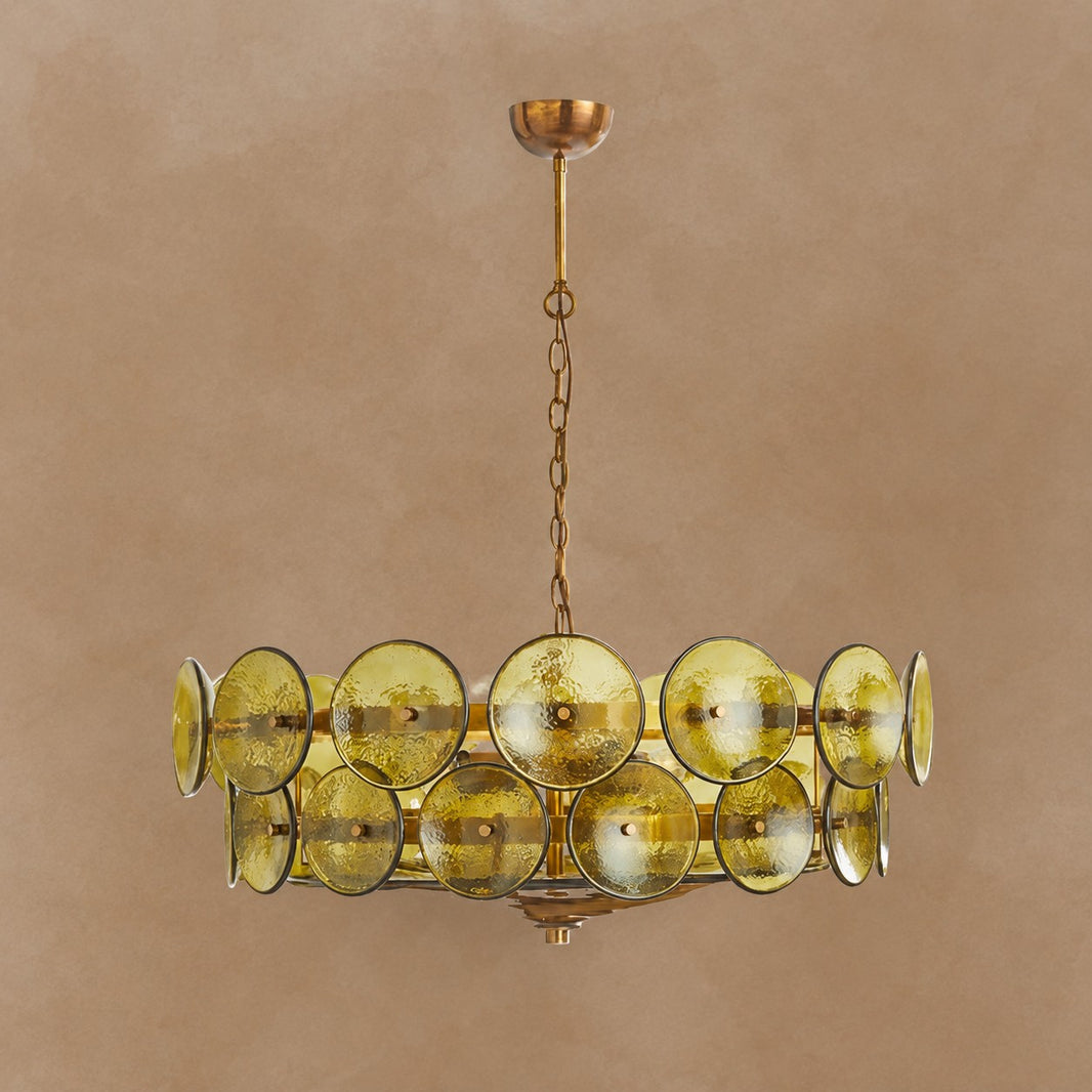 Solaris Disc Murano Chandelier 23.6" 31.5" 39.4"