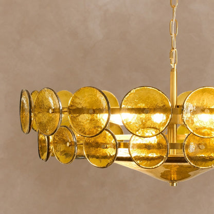 Solaris Disc Murano Chandelier 23.6" 31.5" 39.4"