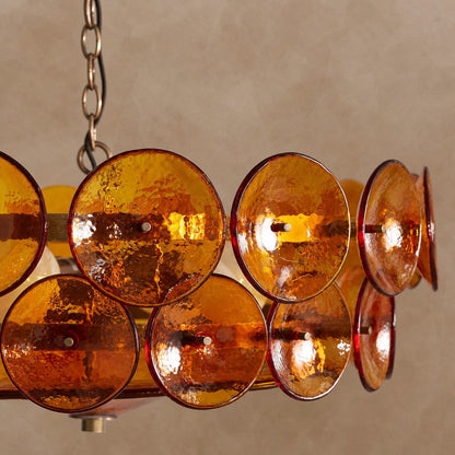 Solaris Disc Murano Chandelier 23.6" 31.5" 39.4"