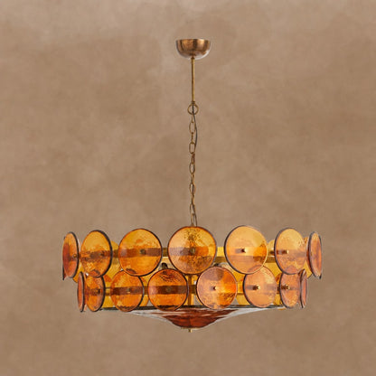 Solaris Disc Murano Chandelier 23.6" 31.5" 39.4"