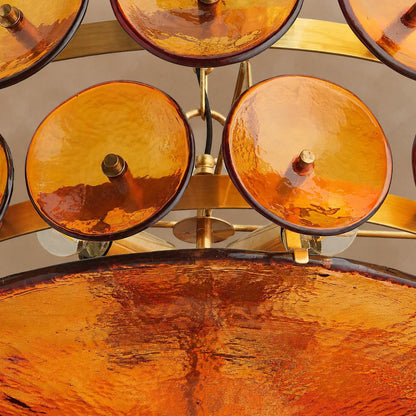Solaris Disc Murano Chandelier 23.6" 31.5" 39.4"