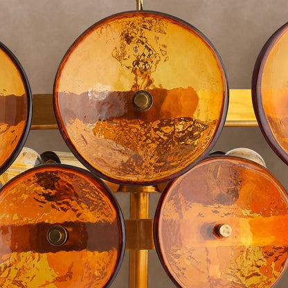 Solaris Disc Murano Chandelier 23.6" 31.5" 39.4"
