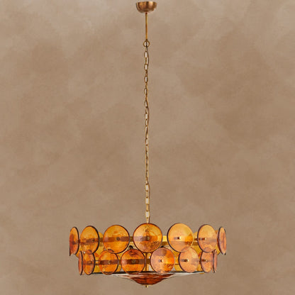 Solaris Disc Murano Chandelier 23.6" 31.5" 39.4"