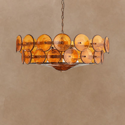 Solaris Disc Murano Chandelier 23.6" 31.5" 39.4"