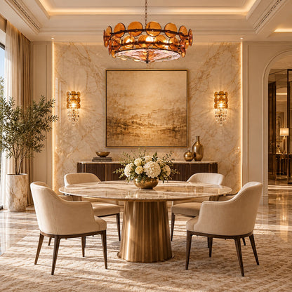 Solaris Disc Murano Chandelier 23.6" 31.5" 39.4"