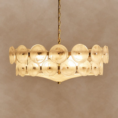 Solaris Disc Murano Chandelier 23.6" 31.5" 39.4"