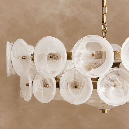 Solaris Disc Murano Chandelier 23.6" 31.5" 39.4"