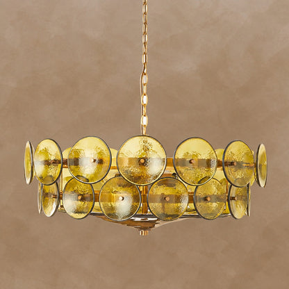 Solaris Disc Murano Chandelier 23.6" 31.5" 39.4"