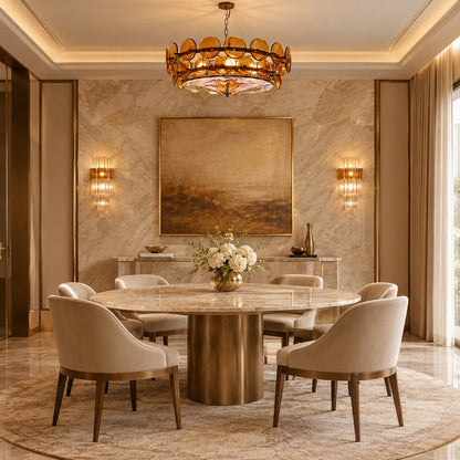 Solaris Disc Murano Chandelier 23.6" 31.5" 39.4"