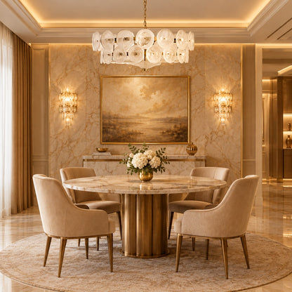 Solaris Disc Murano Chandelier 23.6" 31.5" 39.4"