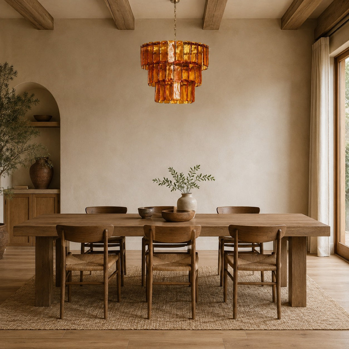 Solenne Ember Artisan Murano Chandelier
