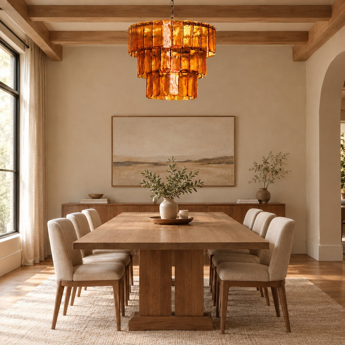 Solenne Ember Artisan Murano Chandelier