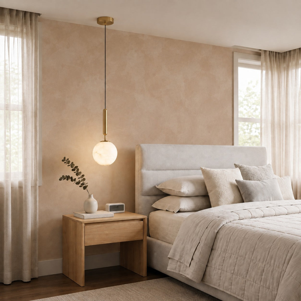 Solenne Modern Alabaster Mini Pendant Light