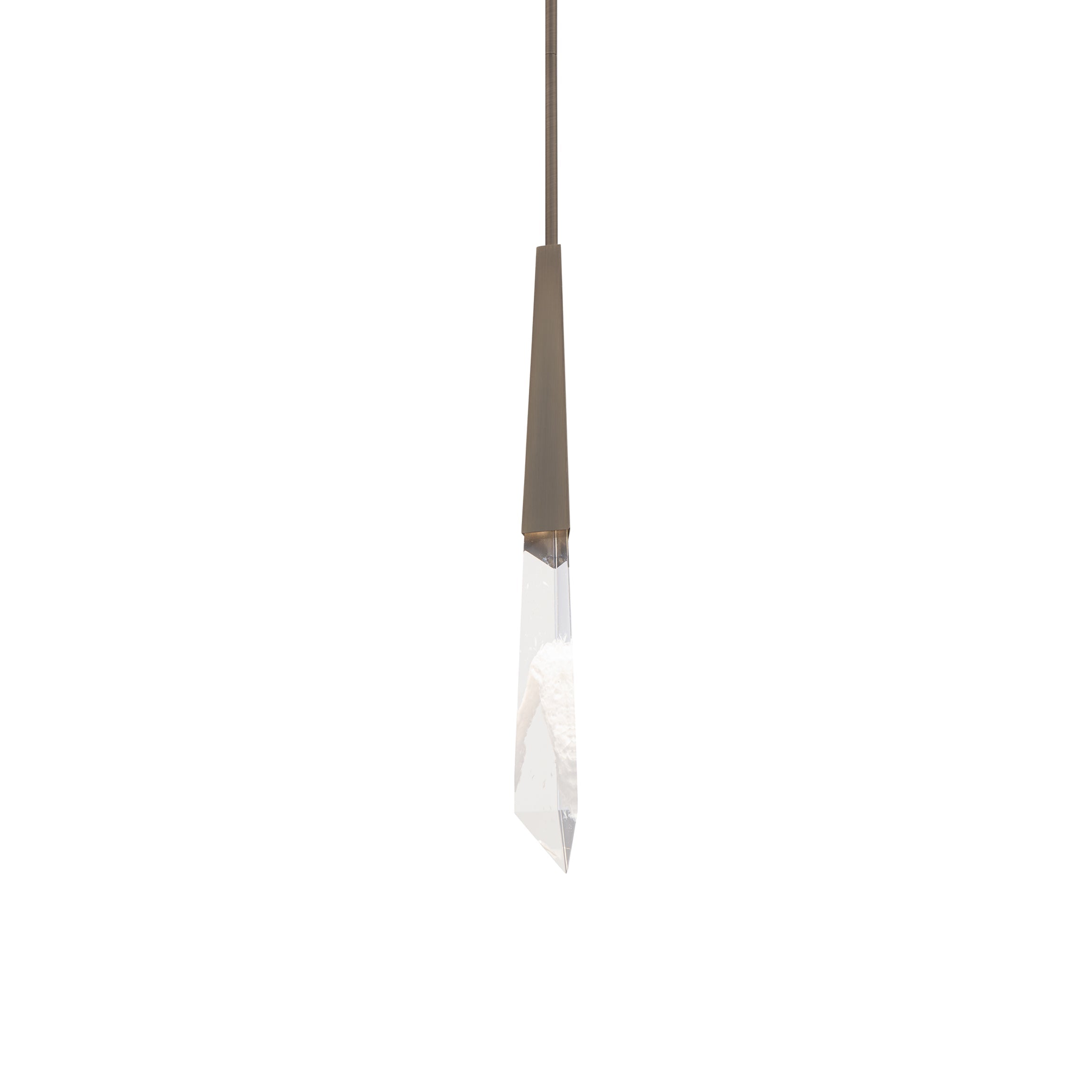 Solitude Mini LED Pendant Light with Crystal Diffuser, Brass Finish