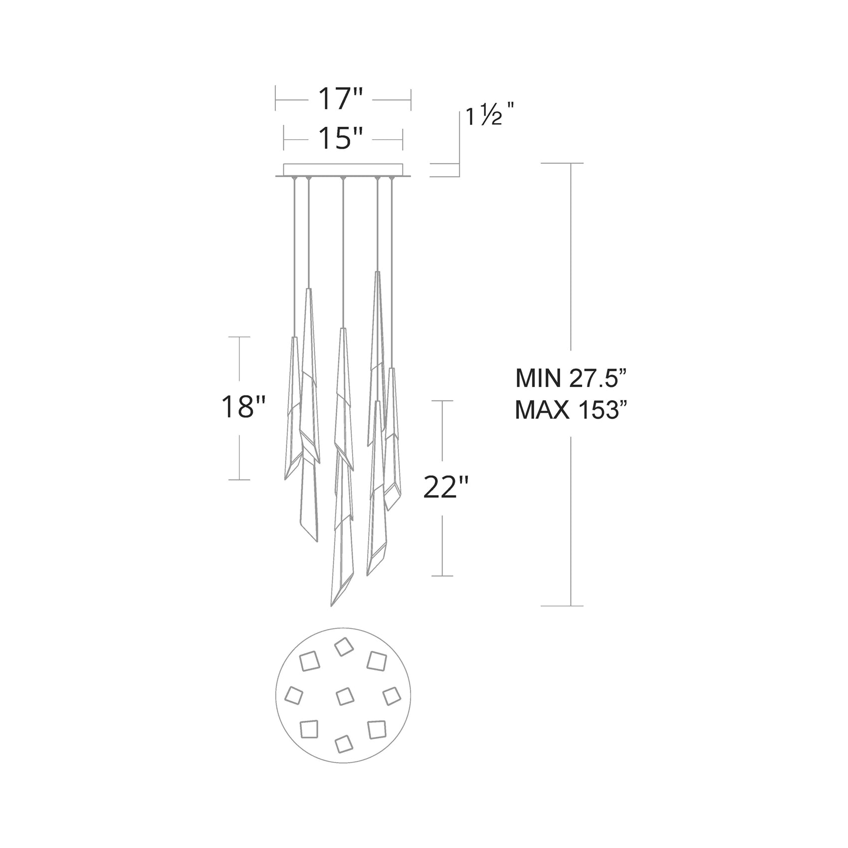 Solitude Round LED Multi Chandelier – Luxury Crystal LED Fixture