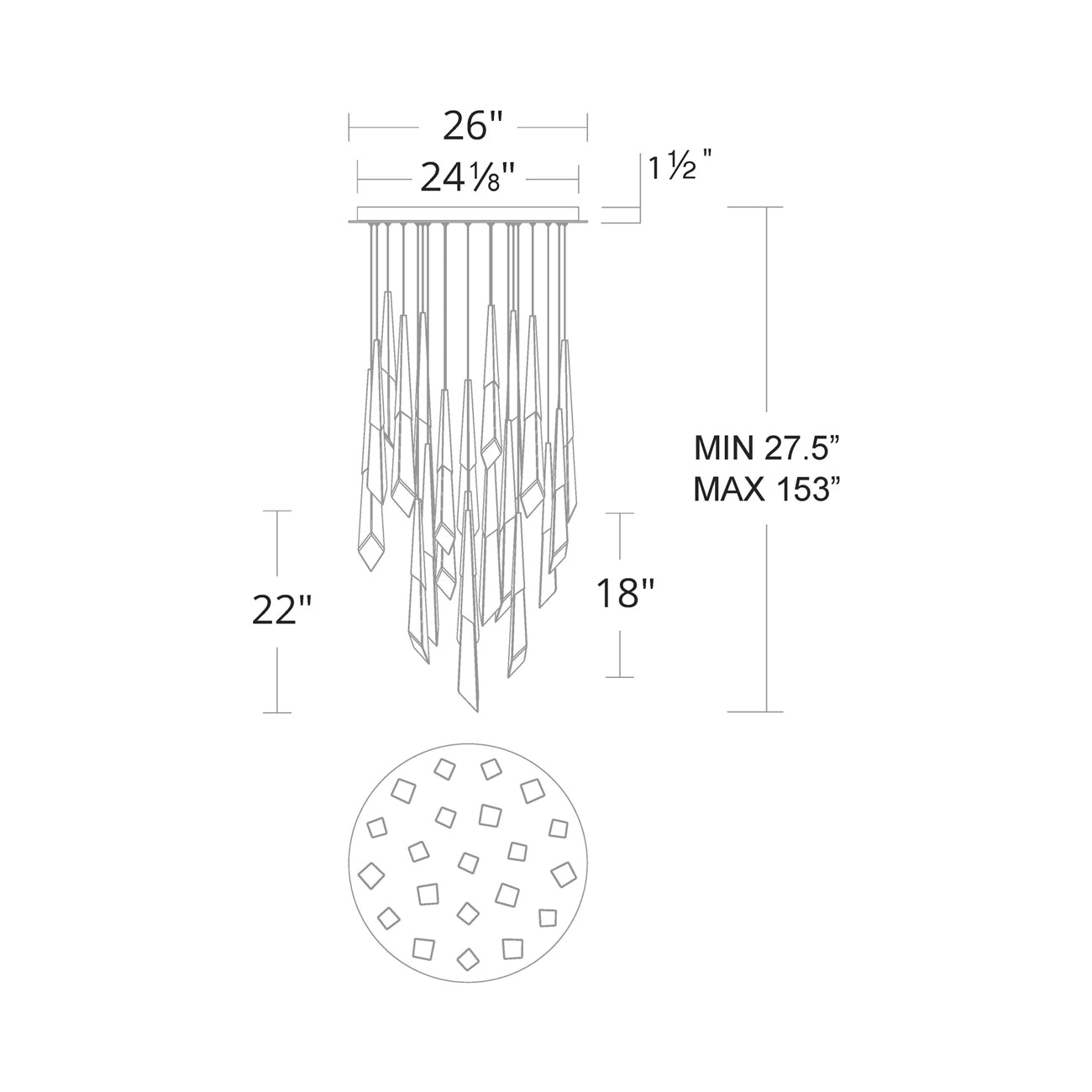 Solitude Round LED Multi Chandelier – Luxury Crystal LED Fixture