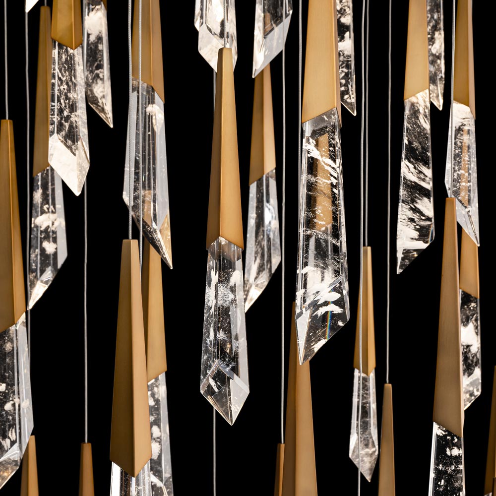 Solitude Square LED Multi Pendant Light – Crystal Cluster Fixture