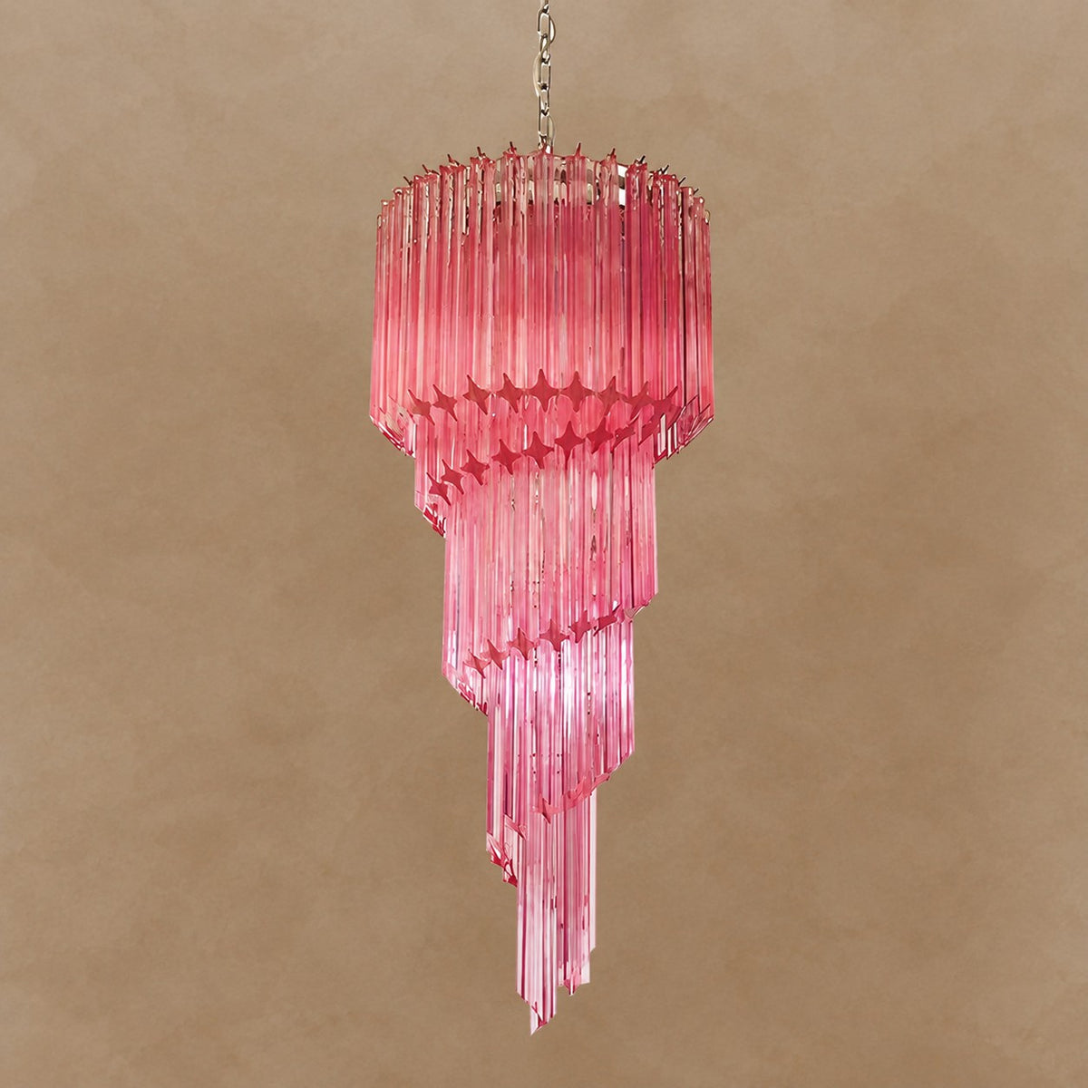 Spiral Prism Glass Chandelier 15.7"